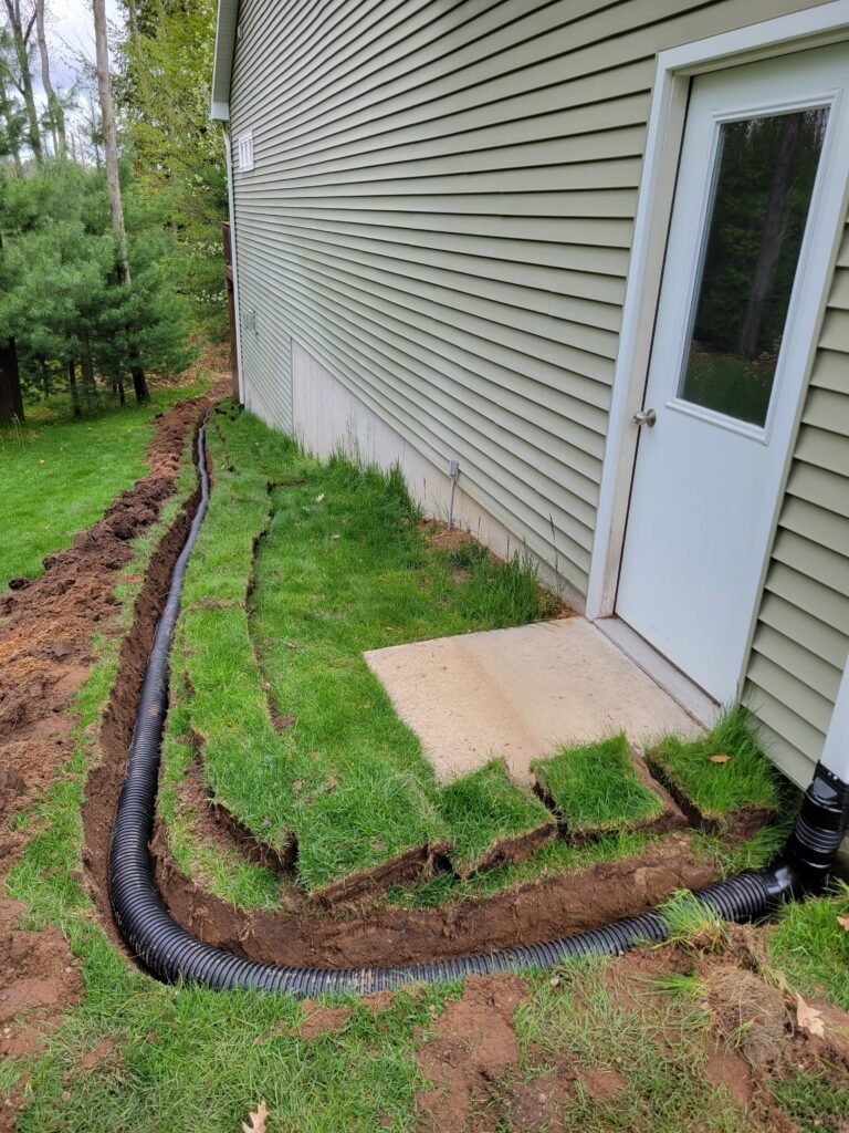 Basement waterproofing and drainage services in Traverse City MI by H2O Drainage Systems