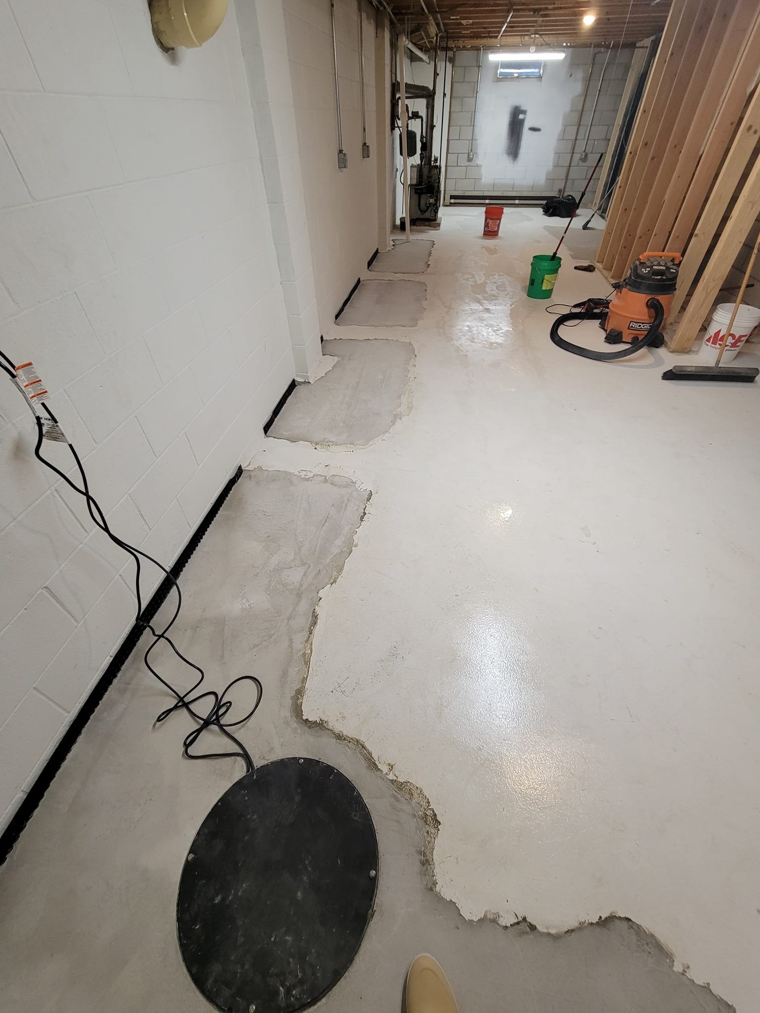 basement waterproofing installation