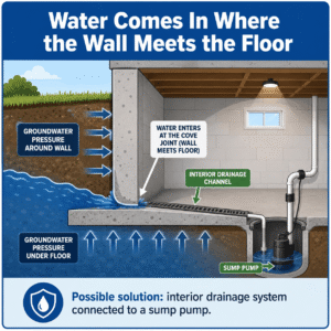 water entry and basement solution diagram