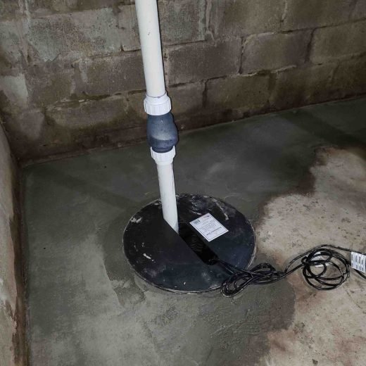 exterior sump pump installation