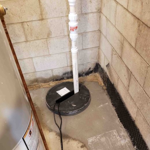 sump pump installation